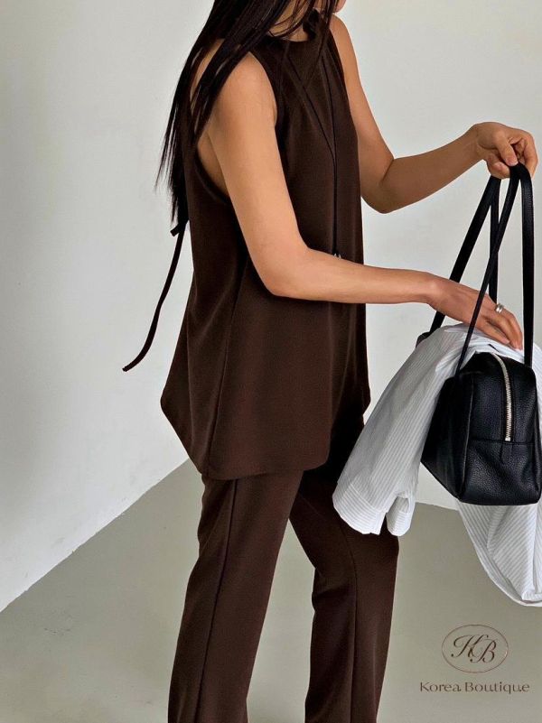 SS323 春季 棉質露背套裝 