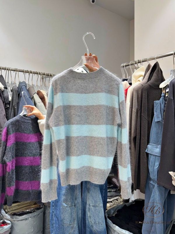 FWKR22 冬季 條紋馬海毛上衣 