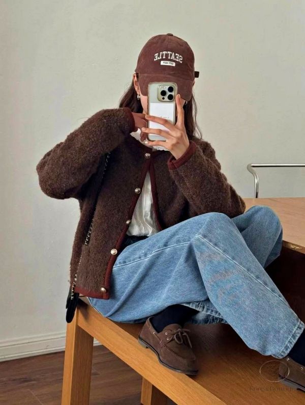 Fw411 秋季 簡約縫邊質感小香外套 