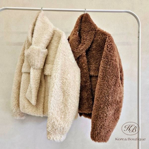 Fw498 冬季 熊寶寶外套 內裡麂皮 含圍巾 