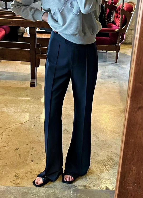 SS144 春季 好看的車縫邊西裝褲 開叉 