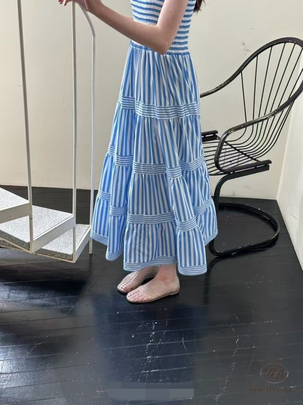 Su40 夏裝 歐美感條紋洋裝 