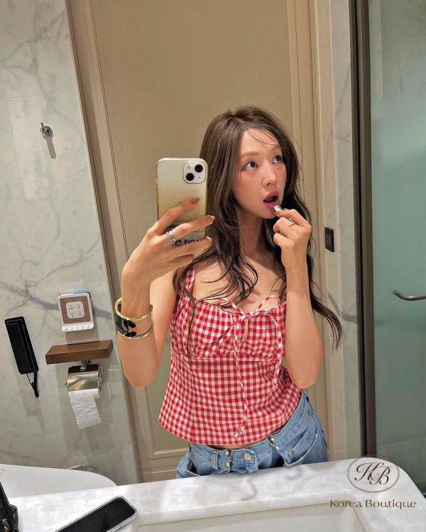 SS414 春季 格子小可愛上衣 