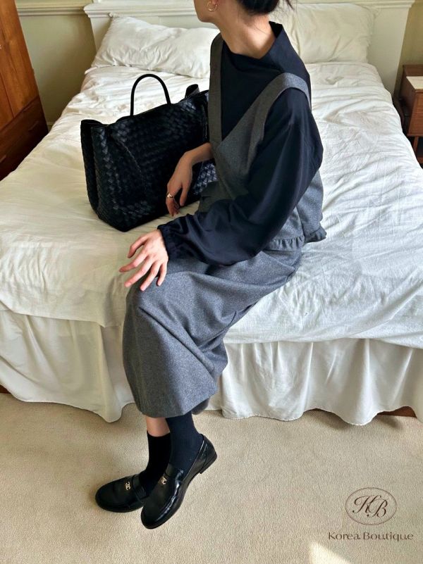 Fw261 秋季 荷葉邊背心套裝 