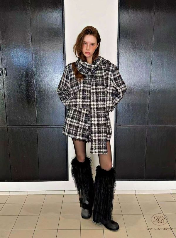 FWKR104 冬季 格紋套裝 尾牙 春酒都很適合 