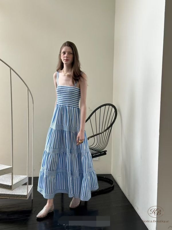 Su40 夏裝 歐美感條紋洋裝 