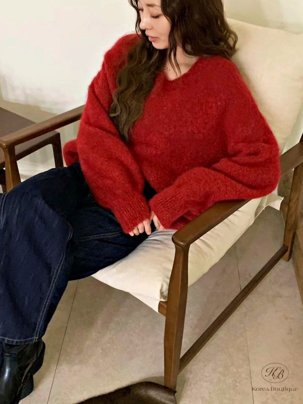 Fw397 秋季 顏色都好好看的v領質感羊毛上衣 