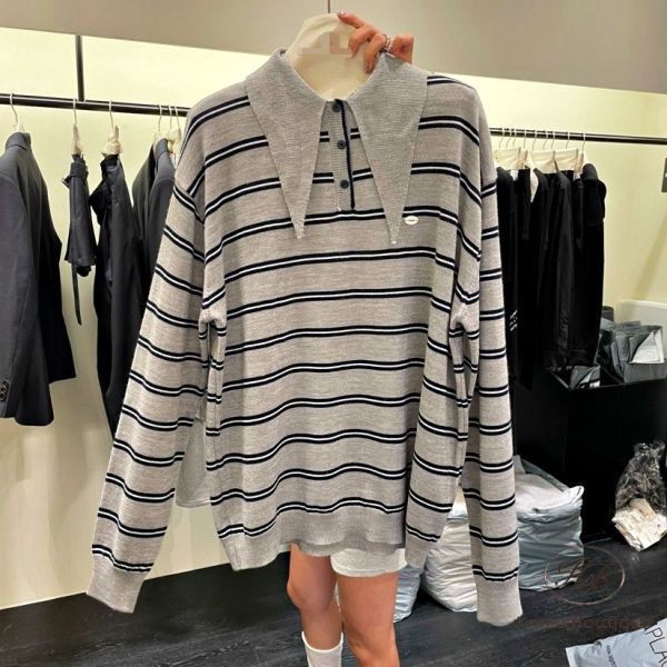 Fw201 秋季 領口很特別的條紋POLO衫 