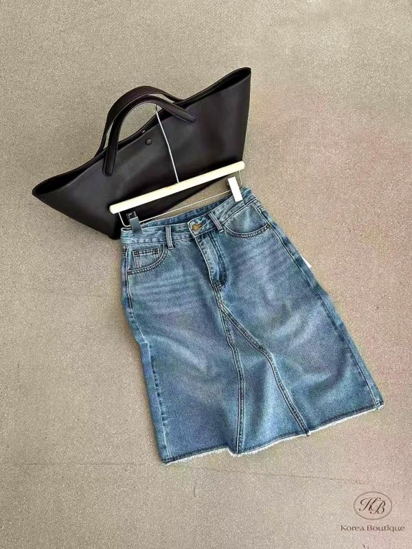 SS249 春季 及膝牛仔裙 