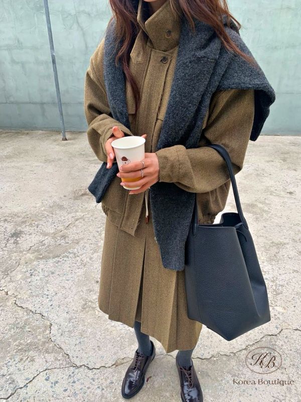 FWKR42 冬季 質感夾克半身裙套裝 