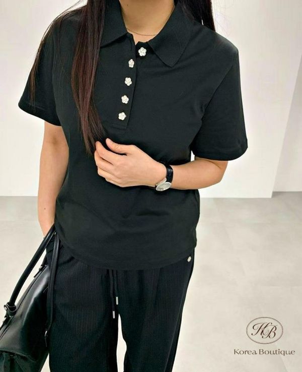 SS313 春季 花花鈕扣polo衫 