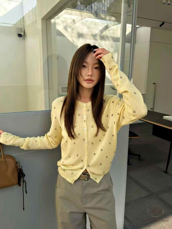 SS190 春季 小碎花博針織小外套 