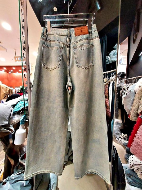 SS134 春季 珍珠春款直筒牛仔褲 