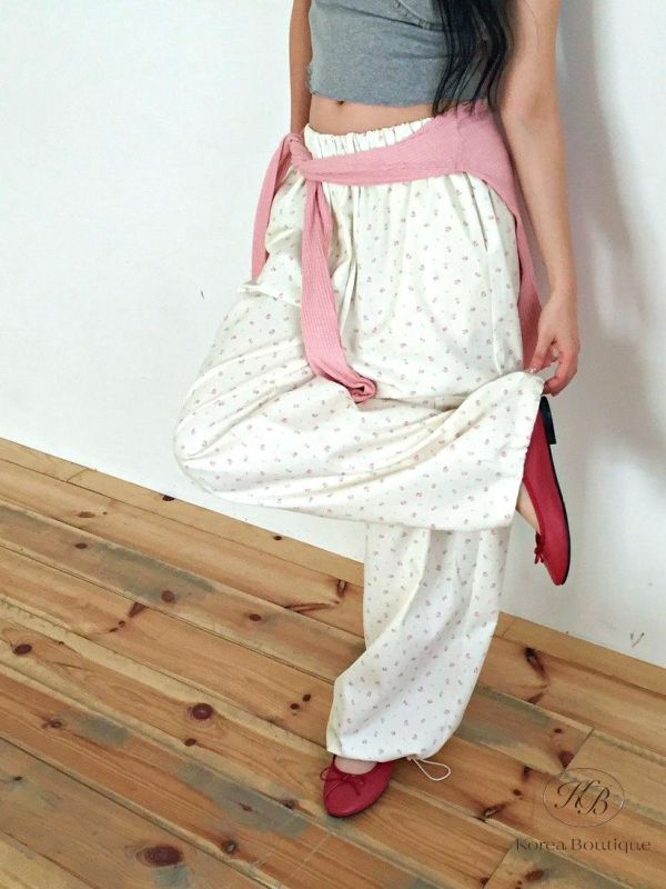 SS269 春季 碎花工裝褲 