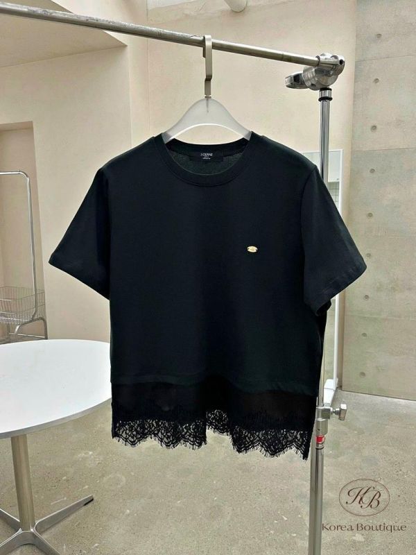 SS500 春季 小吊牌蕾絲素面tee 