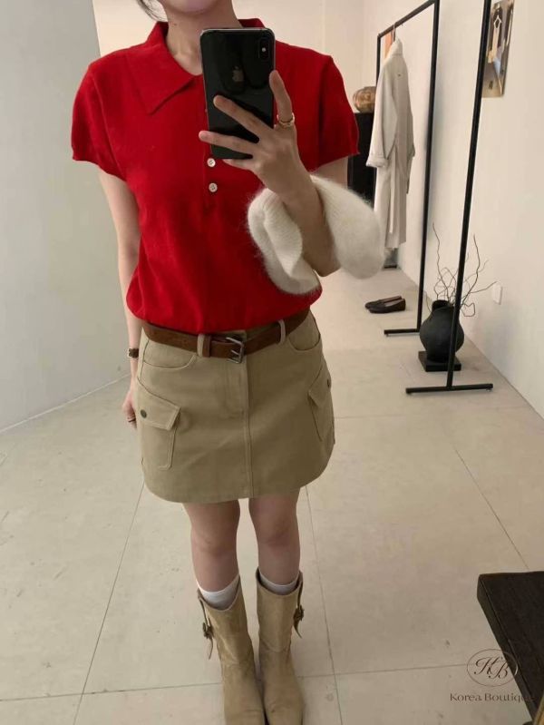 Fw23 秋季 附皮帶的口袋短裙 