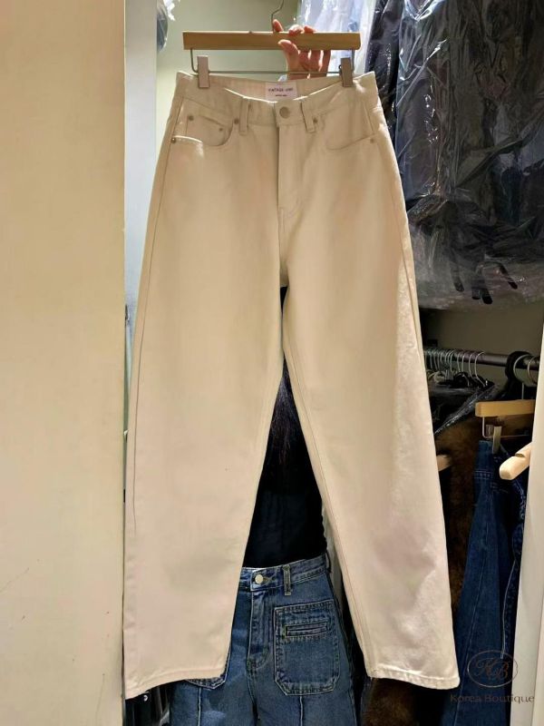 SS143 春季 小直筒好搭配的奶油牛仔褲 