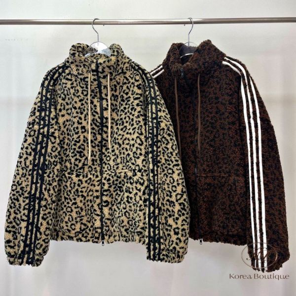 Fw442 冬季 豹紋羔毛外套 