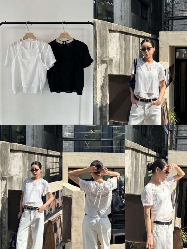 SS407B 春季 綁帶兩件式上衣 喜歡這個版型 