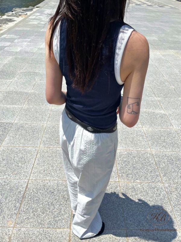 KR2614 夏季 假兩件胸墊背心 