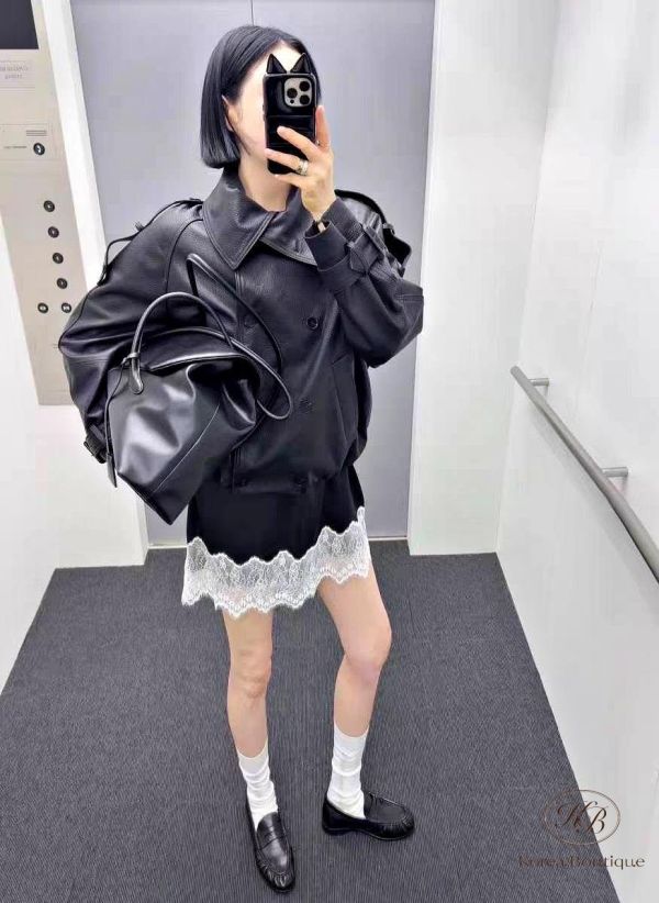 SS193 春季 設計家的拼色蕾絲長版上衣 可當洋裝 