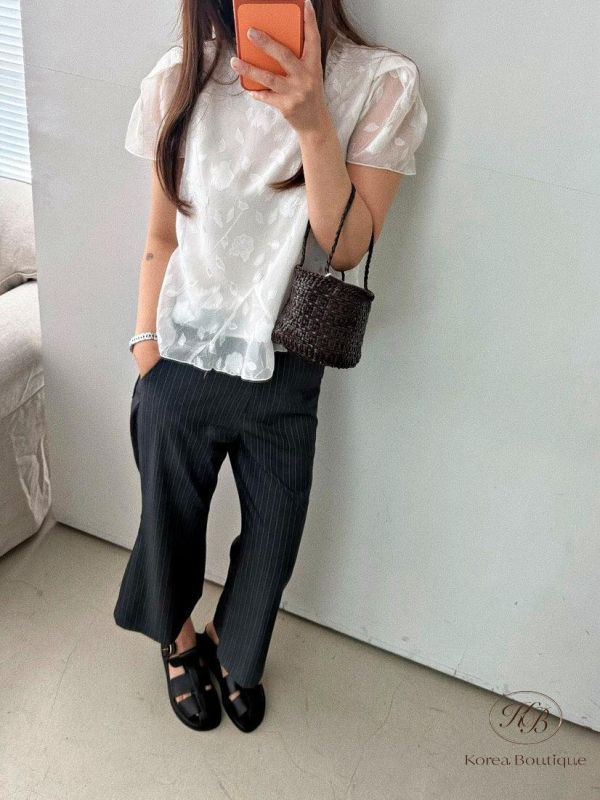 SS354 春季 條紋八分西裝褲 