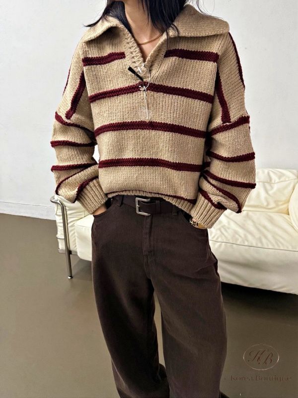 FWKR61 冬季 線條v領上衣 