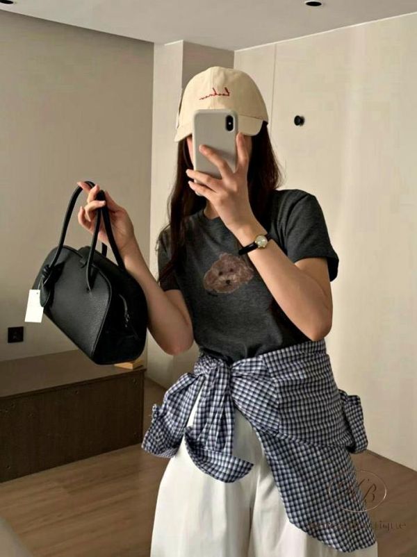 SS363 春季 可愛貴賓狗狗頭像tee 