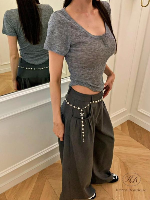 SS398 春季 口袋大寬褲 