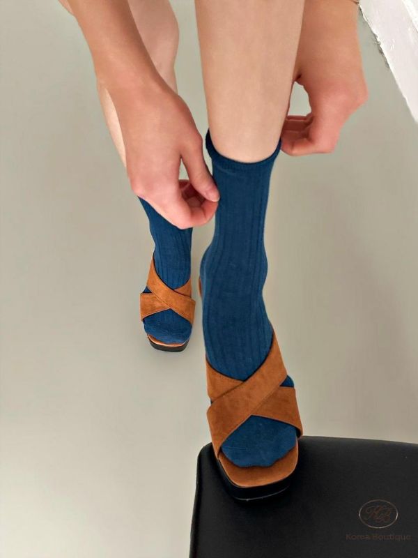 SS216 春季 交叉設計拖鞋高跟 