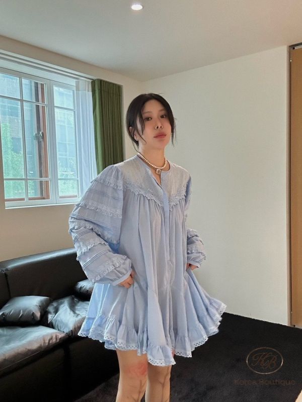 Kr94 夏裝 高單家的法式泡泡袖洋裝 