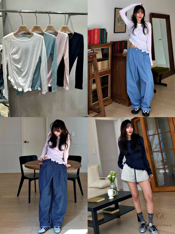 Fw147 秋季 波浪木耳tee 