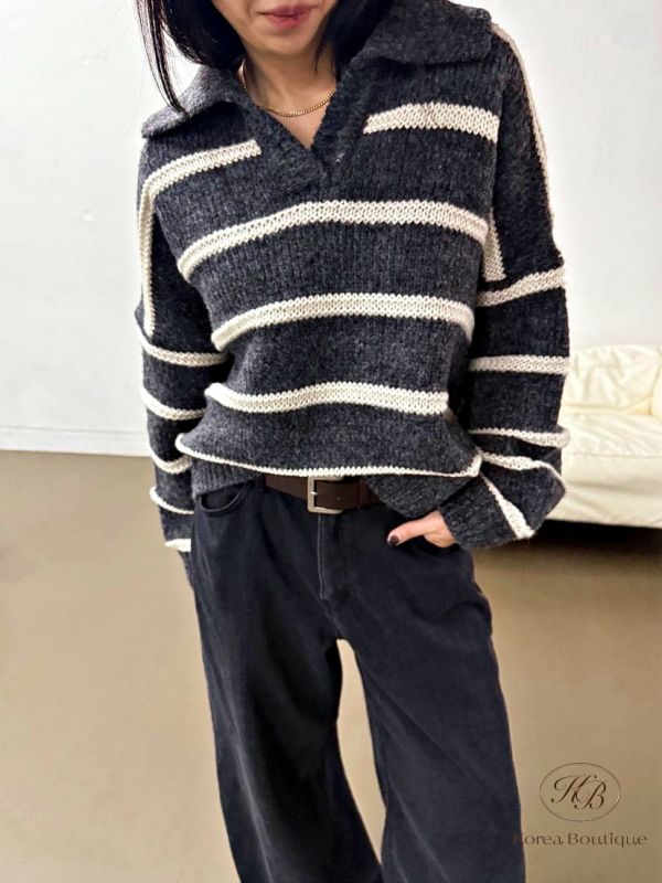 FWKR61 冬季 線條v領上衣 