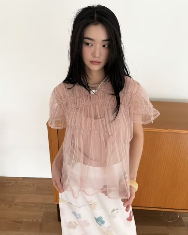 Spv69 夏裝 夢境紗感抓褶兩件式上衣 
