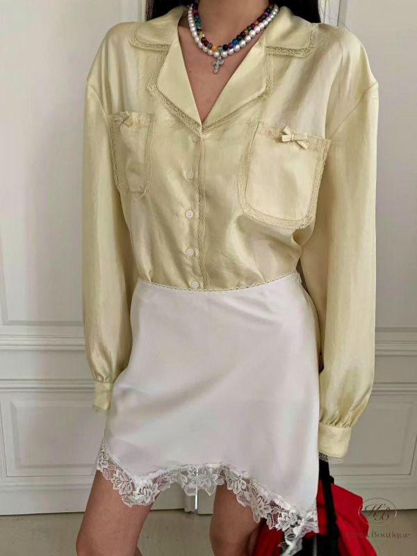 SS222 春季 垂墜蕾絲半身裙 