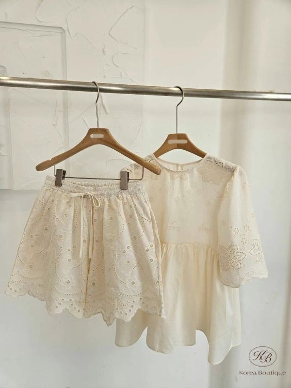Sv19 夏裝 夏日雕花套裝 