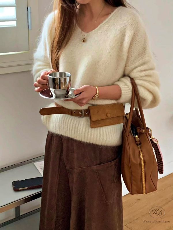 Fw397 秋季 顏色都好好看的v領質感羊毛上衣 