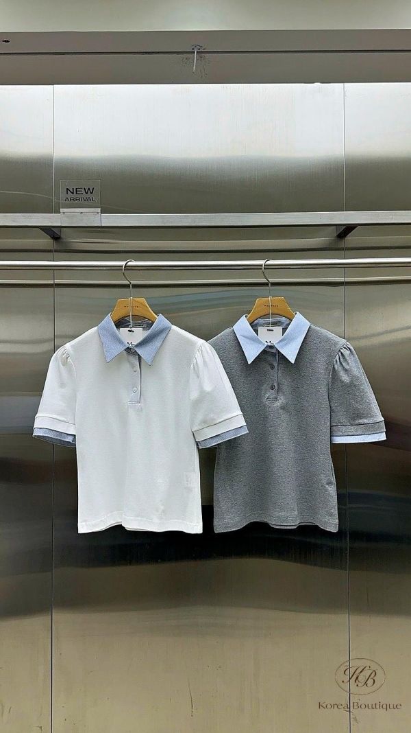SS410 春季 撞色領口polo衫 