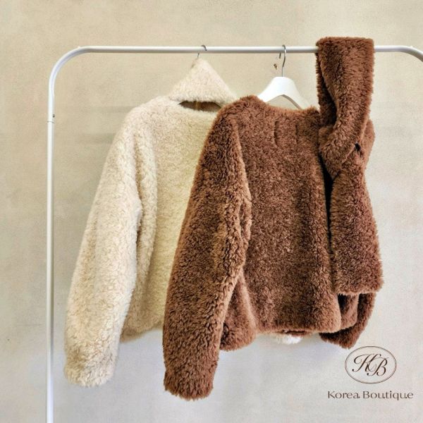 Fw498 冬季 熊寶寶外套 內裡麂皮 含圍巾 