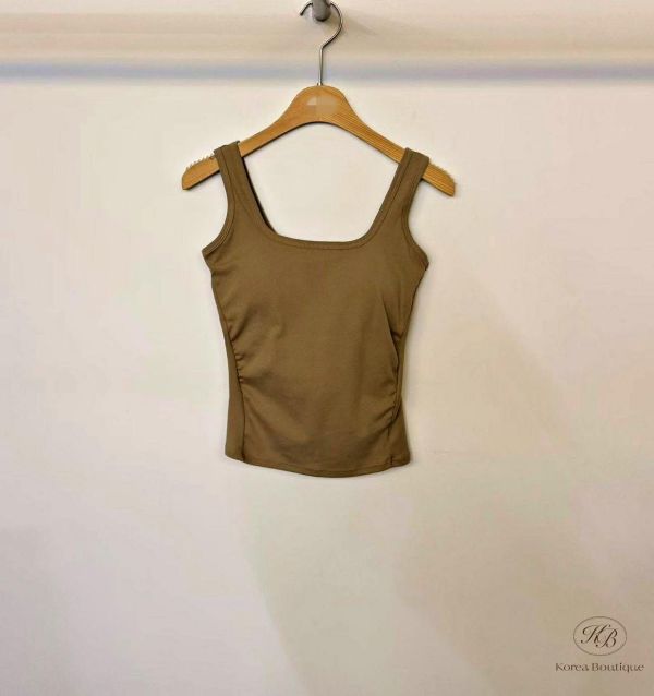 SS107 春季 方領抓皺bra top 