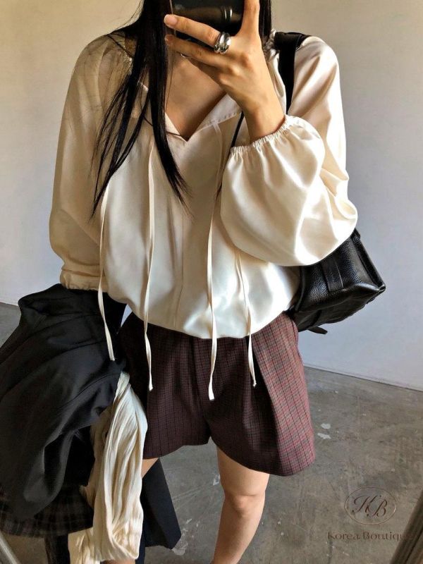 FW2753 秋季 很美的綁帶蝴蝶結上衣 清新優雅 