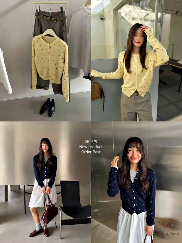 SS190 春季 小碎花博針織小外套 