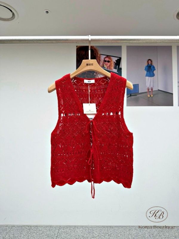 SS360 春季 好好看的簍空針織背心 