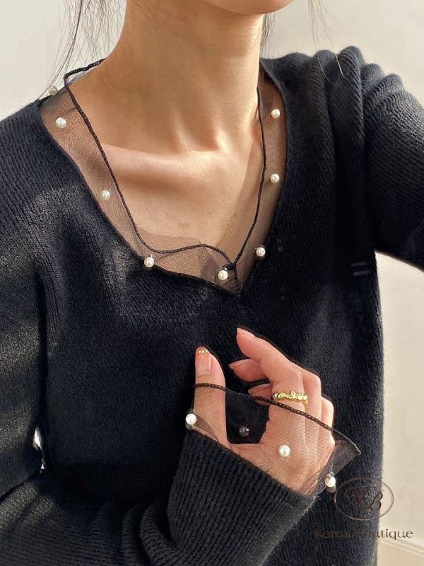 FWKR100 冬季 珍珠紡紗針織上衣 