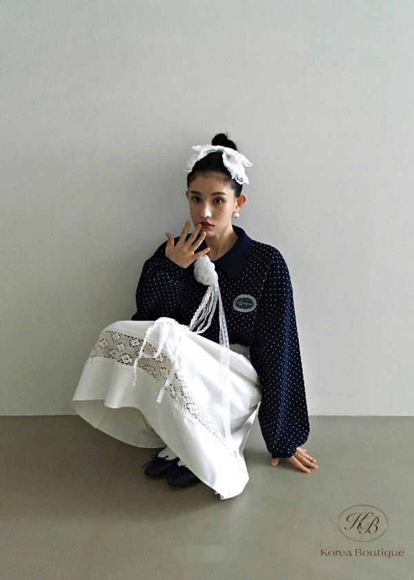 Fw347 秋季 可愛點點polo衫 