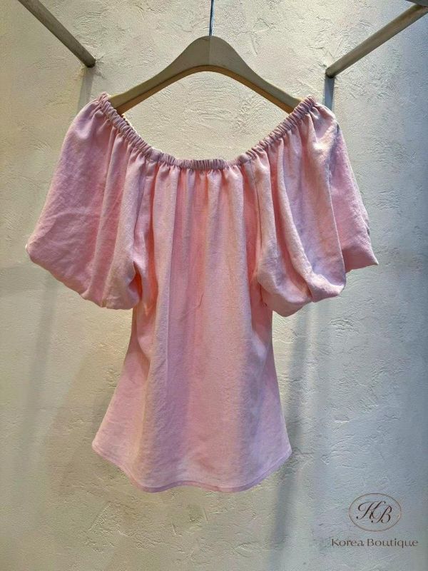 SS332 春季 縮腰可拉平口上衣 