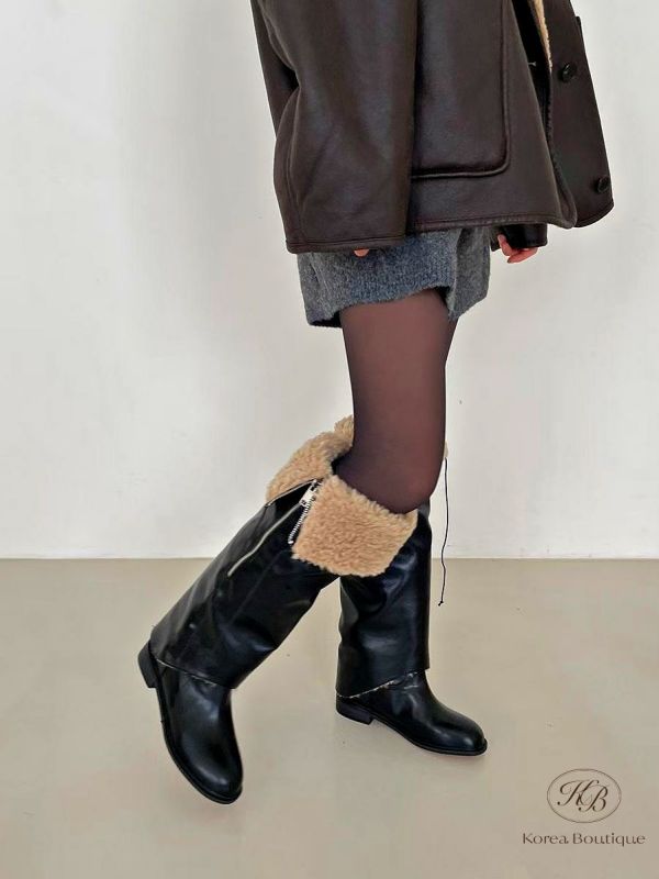 FWKR30 冬季 可以套在長靴上的羊羔毛靴套 