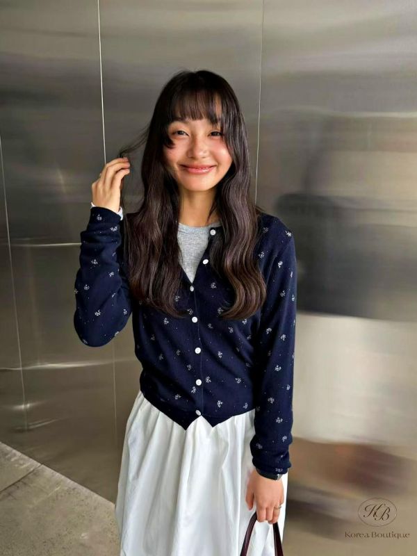 SS190 春季 小碎花博針織小外套 