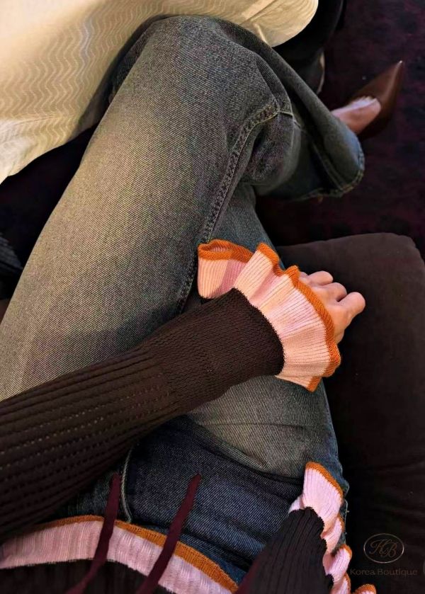 Fw266 秋季 荷葉邊手袖針織套裝 