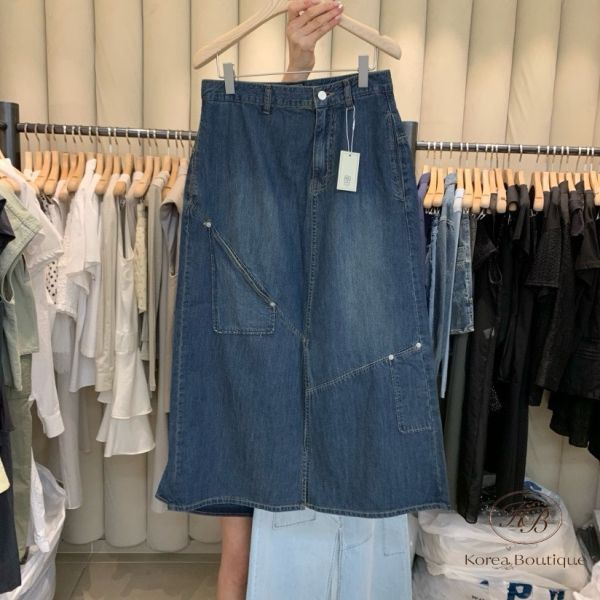 Kr03 夏裝 設計感牛仔背心套裝 